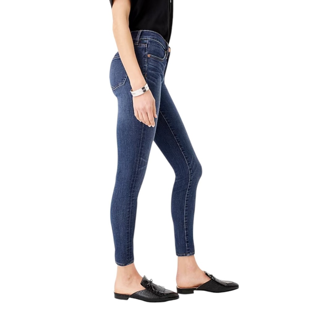 J.CREW Toothpick Jeans Women 8 Distressed Blue Dark Wash Denim Ankle Skinny Y2K